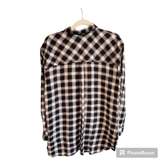NWOT ASOS Topshop Relaxed Long Sleeve Boyfriend Checkered Button Down Shirt - Picture 9 of 10